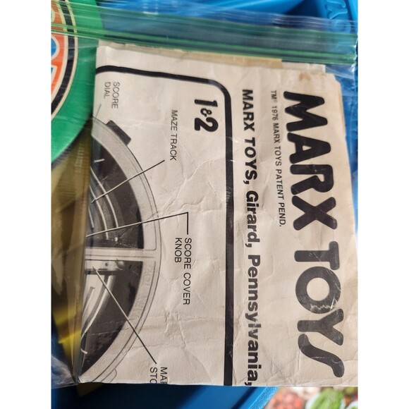 VINTAGE 1976 MARX Toys MYSTERY MAZE GAME With OG Box. With Marbles Instructions - Picture 3 of 4